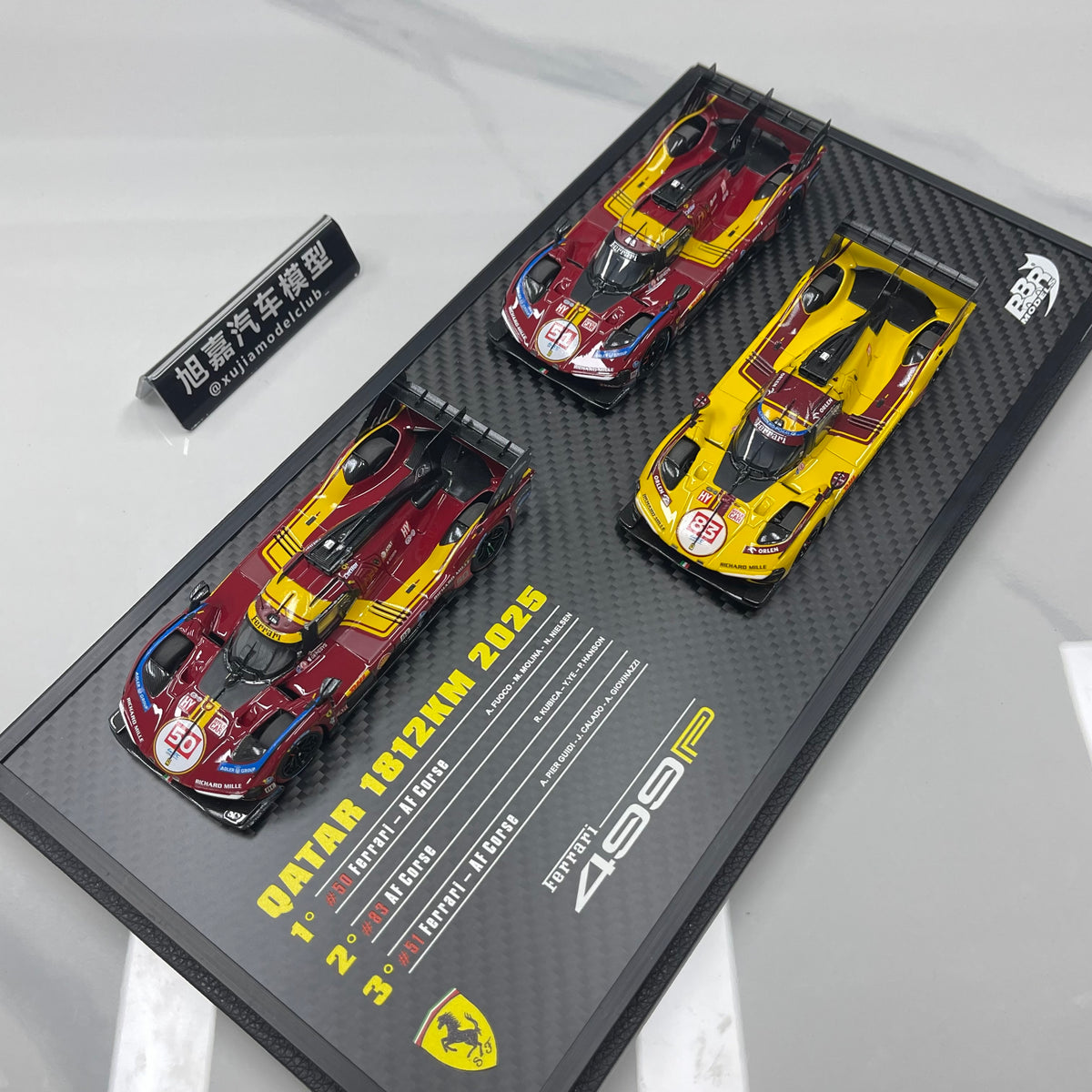 BBR 1/18 Ferrari 499P Set Qatar 2025 set with 3 models - car n. 51 - n. 83 - n. 50 BBRC319SET