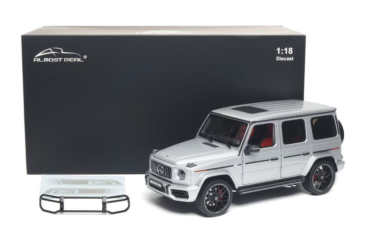 AR 1/18 Mercedes-AMG G63 2019 Silver Alloy Fully Opening Car Model