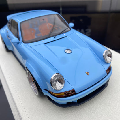 MAKEUP 1/18 Porsche Singer 911 DLS Gulf Blue Limited Edition Car Model Ornament