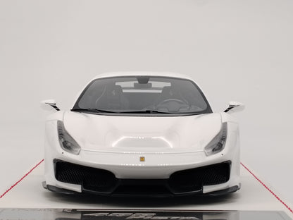 DG 1/18 Ferrari 488 Pista White Simulation Car Model