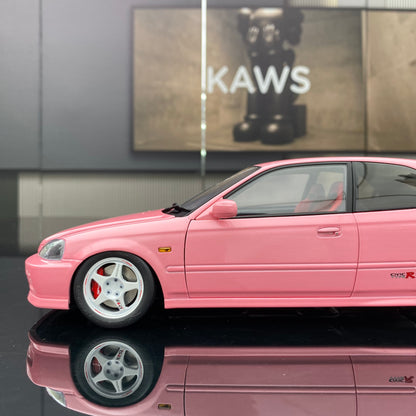 MOTORHELIX 1/18 Honda Civic Type R(EK9) Pink Alloy Fully Open Simulation Car Model