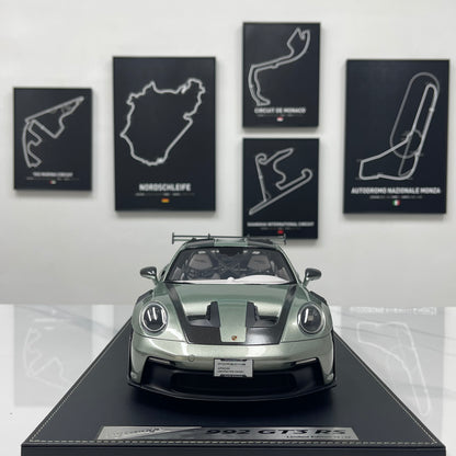 IVY 1/12 Porsche 992 GT3 RS City Bamboo Green and White Decals Limited Edition Model Car