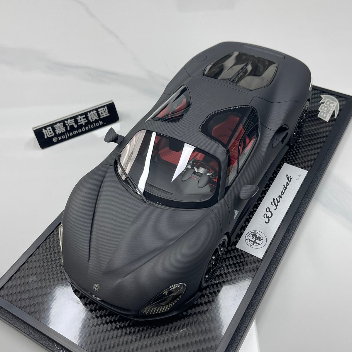 BBR 1/18 Alfa Romeo 33 Stradale Matte Black Carbon Fiber P18264GCH