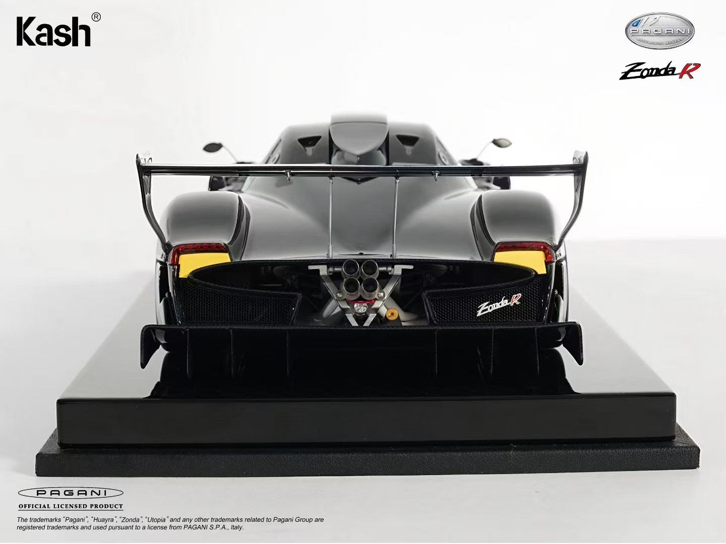 Kash Model 1/18 Pagani Zonda R Gloss Carbon Black Diecast Model