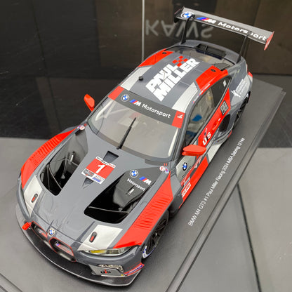 TOPSPEED 1/18 BMW M4 GT3 #1 Paul Miller Racing IMSA 2024 Sebring 12 Hrs Black Gray Red Paint Simulation Car Model
