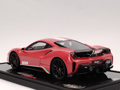 BBR 1/18 Ferrari 488 PISTA PILOTI #108 Red Model Car
