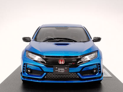 POPRACE 1/18 Honda FK8 Mugen Civic Type R Blue Birthday Gift Car Model