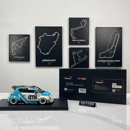 Topspeed 1/18 LB-WORKS x Abarth Works IZTK Abarth 95 – Blue & White Livery (TS0623)