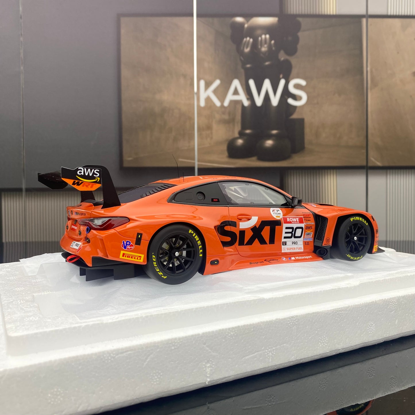 Topspeed 1/18 BMW M4 GT3 M4 GT3 BMW M Team WRT orange-red painting simulation car model ornaments