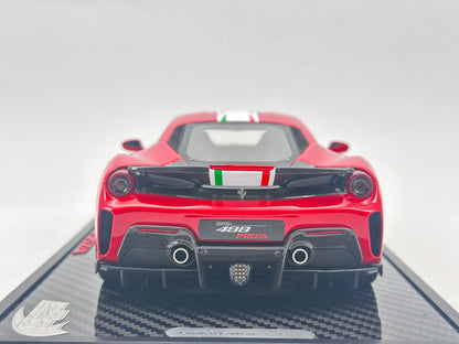 BBR 1/18 Ferrari 488 Pista Piloti 51# Standard Red Simulation Car Model