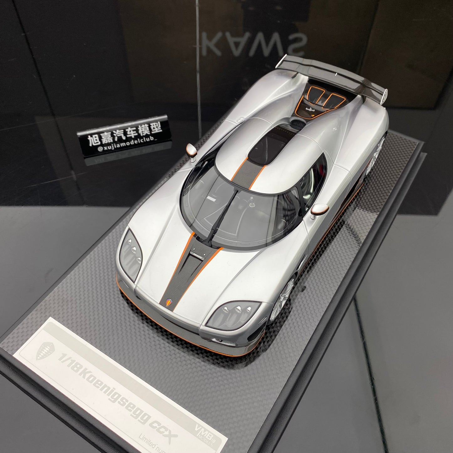 VMB 1/18 Koenigsegg CCX silver carbon fiber limited edition car model