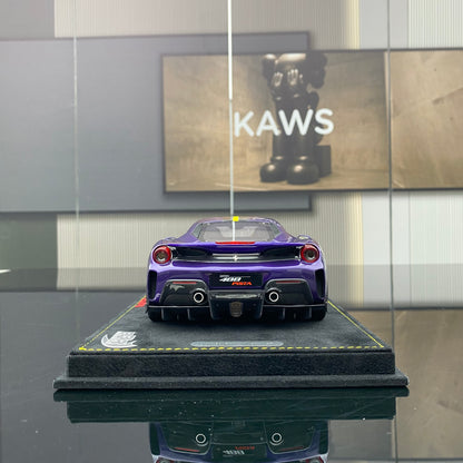 BBR 1/18 Ferrari 488 pista Hong Kong purple limited edition car model ornament