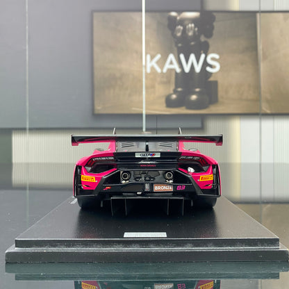 SPARK 1/18 Lamborghini Huracan GT3 EV02 Iron Dames Team 2023 Spa Endurance Race No. 83 Pink Simulation Car Model Ornament