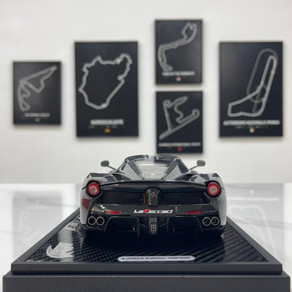 BBR 1/18 Ferrari LaFerrari, Alloy Alloy Fully Open, Carbon Fiber Sole, Black Knight BBR182244A