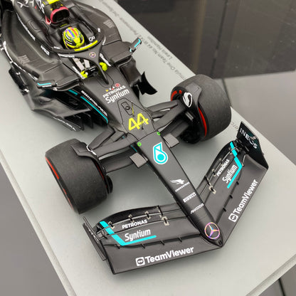 SPARK 1/18 Mercedes-Benz AMG F1 Team W14 2023 Spanish Runner-up Hamilton Black and Green Painting 18S906