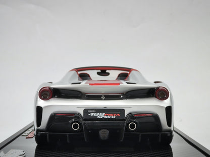 BBR 1/18 Ferrari 488 Pista Spider Silver Resin Car Model