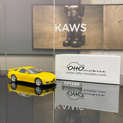 OTTO 1/18 Mazda RX7 FD TYRE R yellow limited edition car model ornament gift