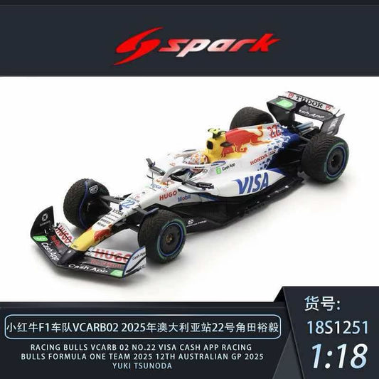 SPARK 1/18 RACING BULLS VCARB 02 NO.22 VISA CASH APP RACING
BULLS FORMULA ONE TEAM 2025 12TH AUSTRALIAN GP 2025
YUKI TSUNODA 18S1251