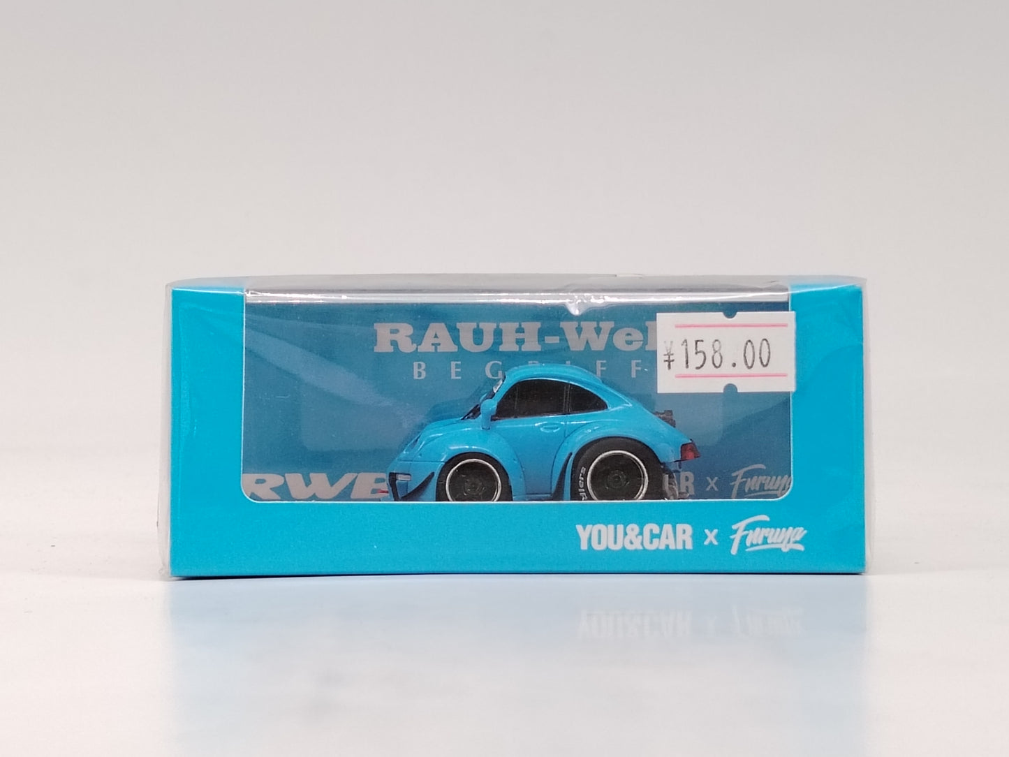 You&Car x Furuya 1/64 Porsche RWB Q Car with Figure Baby Blue Simulation Model YC001