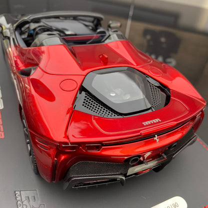 Ferrari SF90 Ferrari Spider, edición limitada, modelo de coche de resina simulada, regalo, escala 1/18, BBR