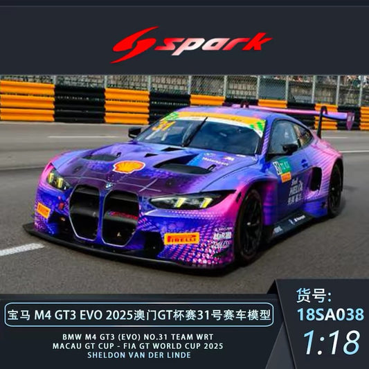 SPARK 1/18 2025 Macau GT Cup BMW M4 GT3 EVO Resin Model 18SA038