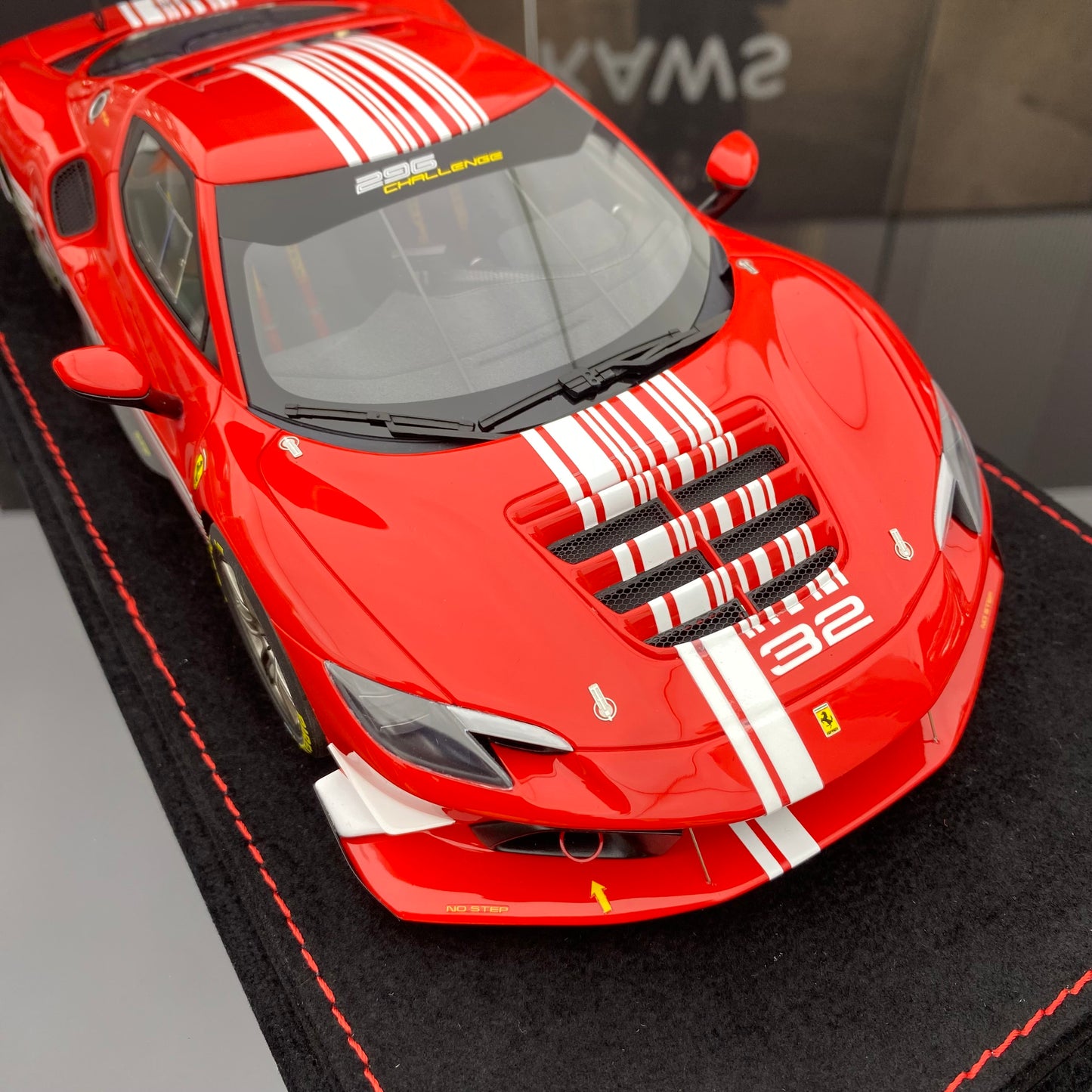 BBR 1/18 Ferrari 296 Challenge Track Edition Simulation Car Model Ornaments