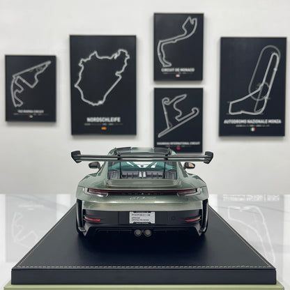 IVY 1/12 Porsche 992 GT3 RS City Bamboo Green and White Decals Limited Edition Model Car