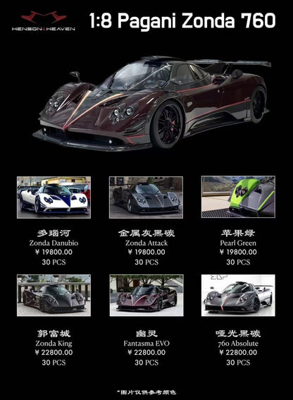 HH Model 1/8 Pagani Zonda 760 Limited Edition Car Model