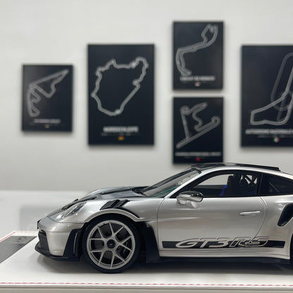 GH MODEL 1/18 Porsche 992 GT3 RS – GT Silver – Limited Edition Model Car