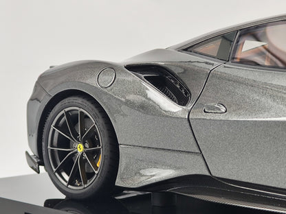 Amalgam 1/18 Ferrari 488 Pista Silver Lime Resin Model Car
