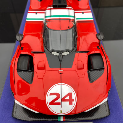 looksmart 1/18 Ferrari 499P Modificata #24 Red Simulation Car Model！looksmart 1/18 Ferrari 499P 2023 Le Mans Victory No. 51 Red Simulation Car Model