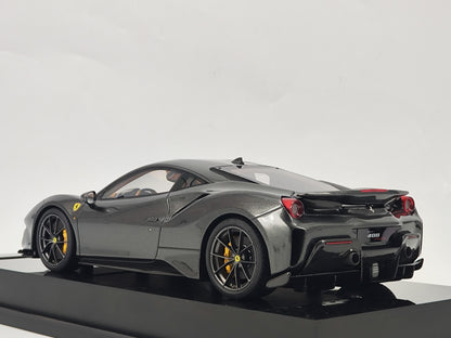 Amalgam 1/18 Ferrari 488 Pista Silver Lime Resin Model Car