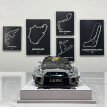 BBA MODEL 1/18 Nissan GTR 35GT-RR Fighter Gray Limited Edition Model Car