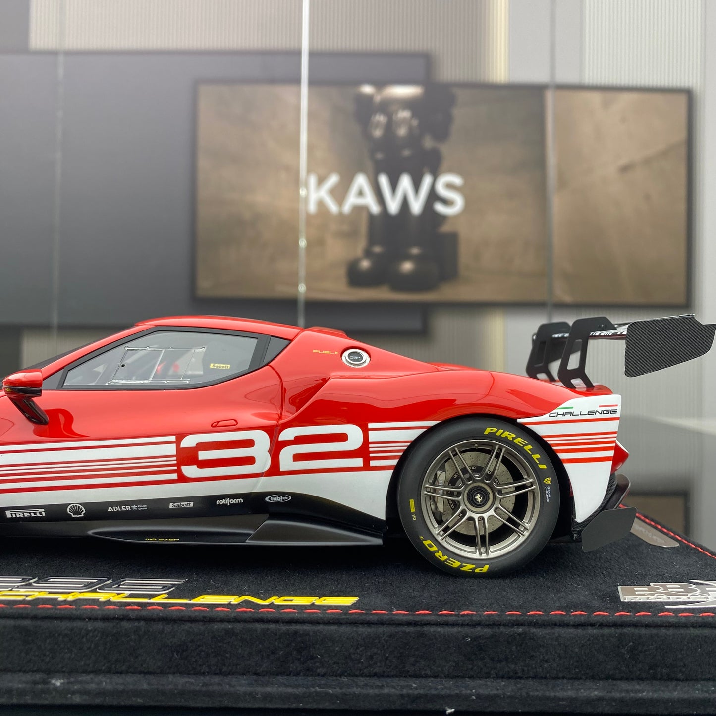 BBR 1/18 Ferrari 296 Challenge Track Edition Simulation Car Model Ornaments