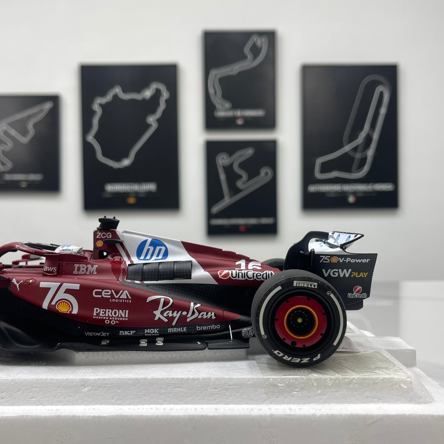 BBR 1:18 Ferrari SF25 F1 Car — Monaco GP 2nd Place (#16) — P18267C16