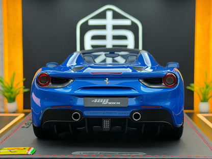 BBR 1:18 Ferrari 488 Spider IAA Frankfurt 2015 Met Blue 093/288 DDJ115