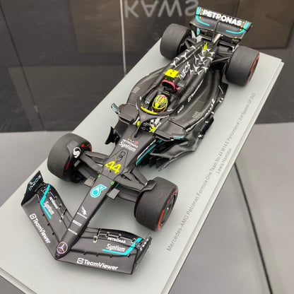 SPARK 1/18 Mercedes-Benz AMG F1 Team W14 2023 Spanish Runner-up Hamilton Black and Green Painting 18S906