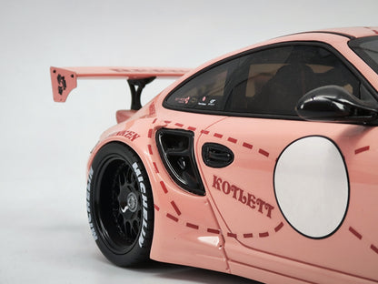 GT SPIRIT 1/18 Porsche 997 LBWK Pink Pig Modified Car Model