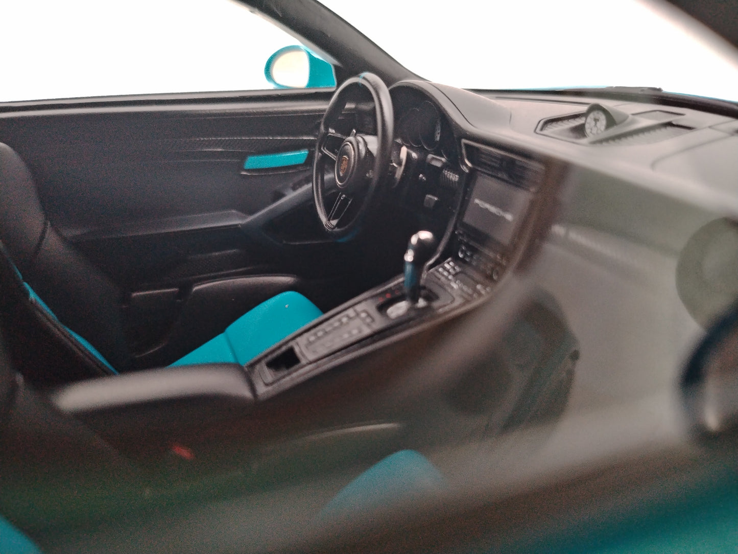 MAKEUP 1/18 Porsche 991.2 GT3RS WEISSACH PACKAGE 2018 Gulf Blue Carbon Fiber Cover Simulation Model Car EML072C
