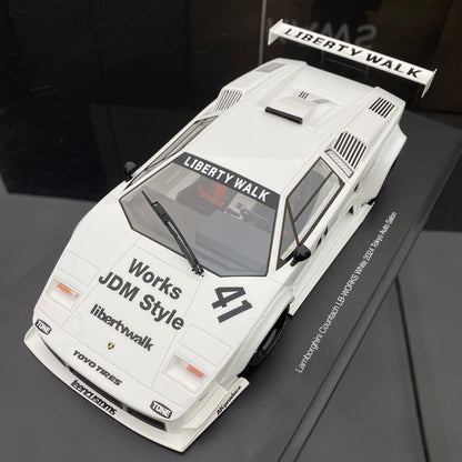 TOPSPEED 1/18 Lamborghini Countach LB-WORKS White Simulation Car Model