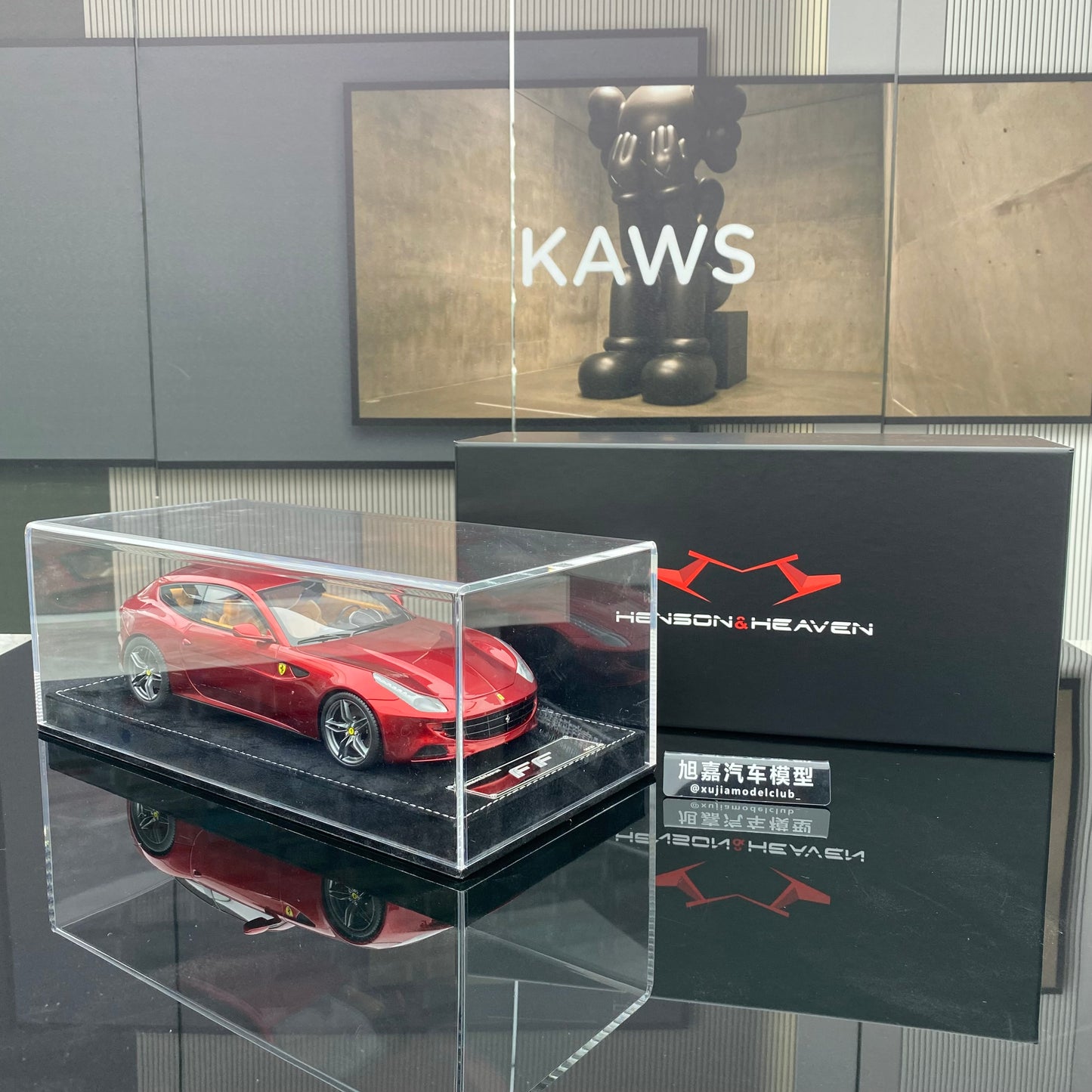 Ferrari FF HH MODEL 1/18, modelo de coche de simulación de edición limitada, color rojo metalizado estándar