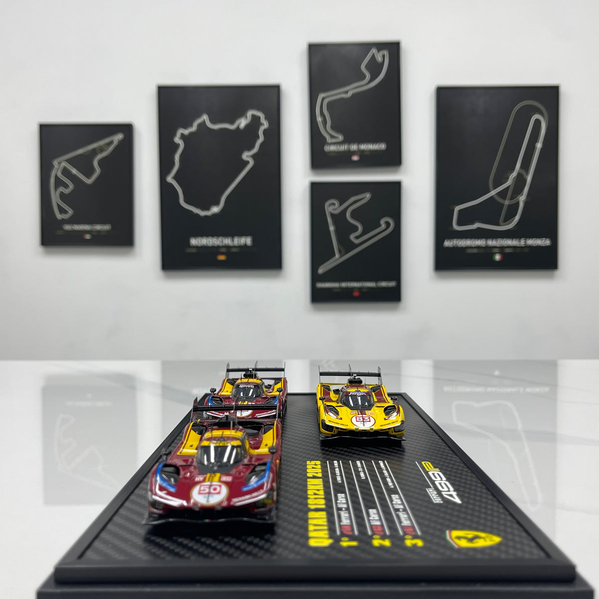 BBR 1/18 Ferrari 499P Set Qatar 2025 set with 3 models - car n. 51 - n. 83 - n. 50 BBRC319SET