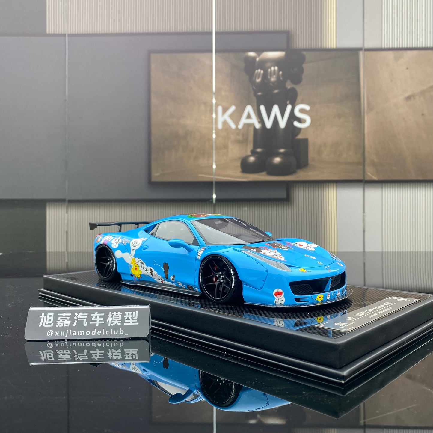 BBA MODEL 1/18 Ferrari 458 GT 1.0 Brown Bear Painting Car Model