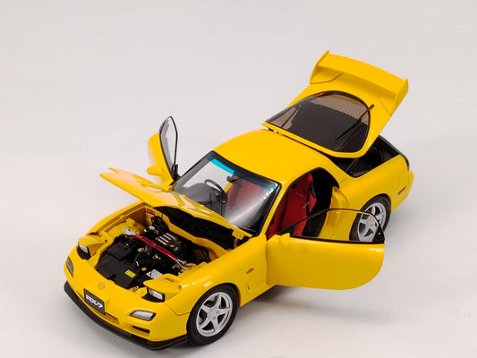 Polar Master 1/18 Mazda RX7 Yellow Alloy Car Model