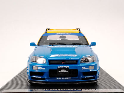 IVY 1/18 Nissan STAGEA R34 Touring Yellow SPOON Simulation Car Model