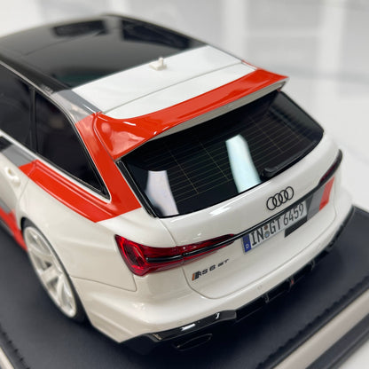 MOTORHELIX 1/18 Audi RS6 Avant GT Acona White Resin Closed Model