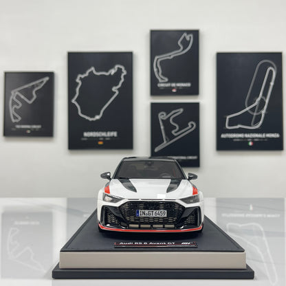 MOTORHELIX 1/18 Audi RS6 Avant GT Acona White Resin Closed Model