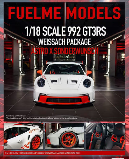 Fuelme 1/18 Porsche 992GT3RS Limited Edition Car Model Ornaments