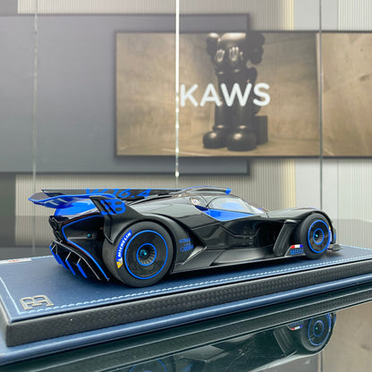 MR 1/18 Bugatti bolide blue and black high-quality simulation car model ornaments and gifts
