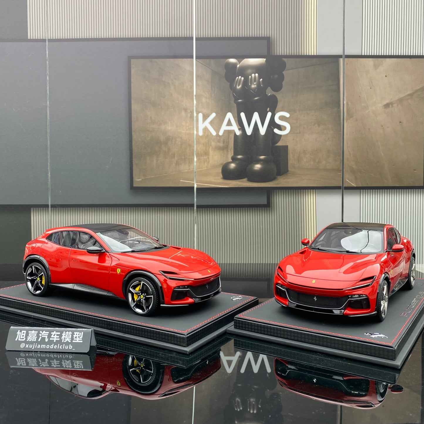 Colección de adornos de modelos de coches Ferrari Purosangue FUV rojo de edición limitada BBR 1/18